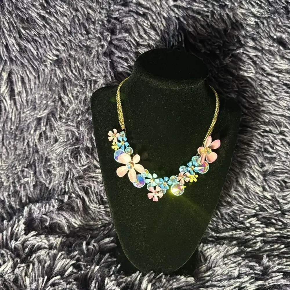 Betsey Johnson  Floral cluster necklace